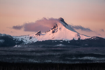 Mountain peak at sunrise