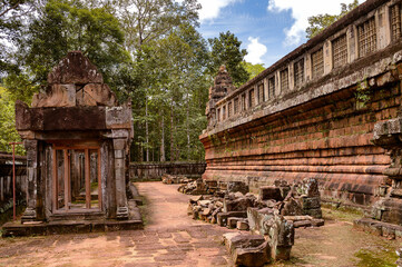 Naklejka premium It's Part of the Ta Keo, a temple-mountain, in Angkor (Cambodia). It was the state temple of Jayavarman V, son of Rajendravarman