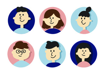 人物セット（青ピンク）