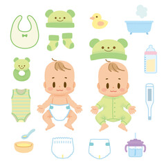 赤ちゃんとベビー用品線なし