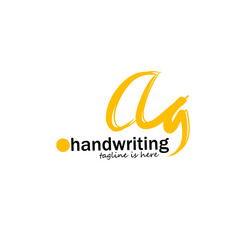 ag Initial handwriting logo vector