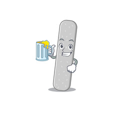 A cartoon concept of emery boards toast with a glass of beer