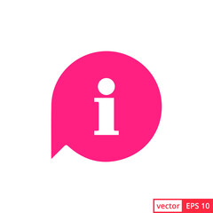 Information bubble speech vector icon, flat info help sign mark isolated. EPS 10