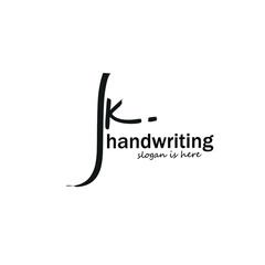 Jk Initial handwriting logo vector