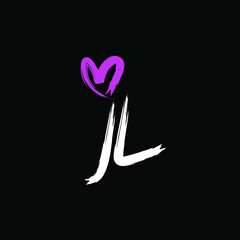 jL Initial handwriting logo vector