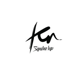Kr Initial handwriting logo vector