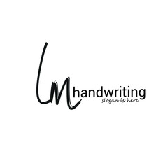 Lm Initial handwriting logo vector