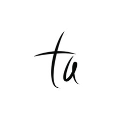 Fototapeta premium ta Initial handwriting logo vector
