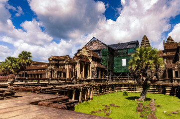 It's Part of the Angkor Wat, Cambodia, the largest religious monument in the world, UNESCO World Heritage