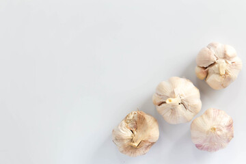 fresh garlic on a white background
