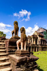 It's Angkor Wat, Cambodia, the largest religious monument in the world, UNESCO World Heritage