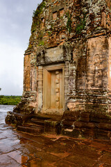 Naklejka premium It's Pre Rup, a temple at Angkor, Cambodia, the state temple of Khmer king Rajendravarman. It is a temple mountain made of brick, laterite and sandstone construction.