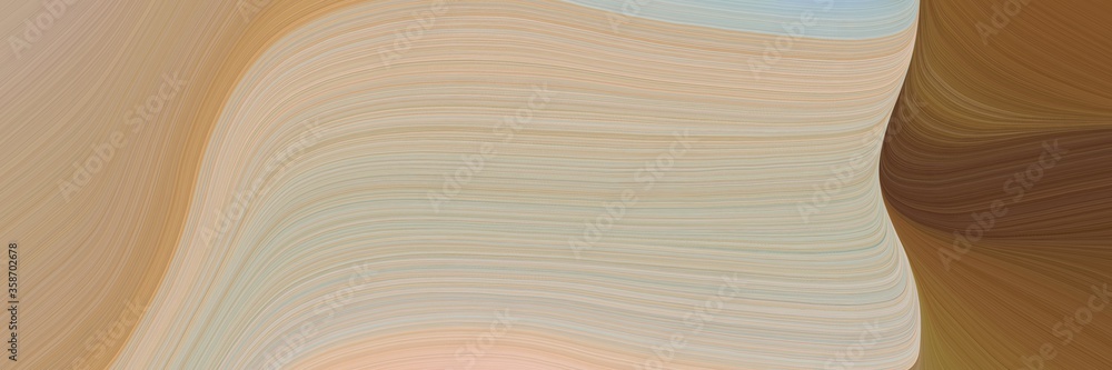 Poster abstract colorful banner design with tan, brown and dark khaki colors. fluid curved flowing waves an