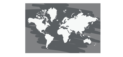 World map paper. Political map of the world on a gray background.