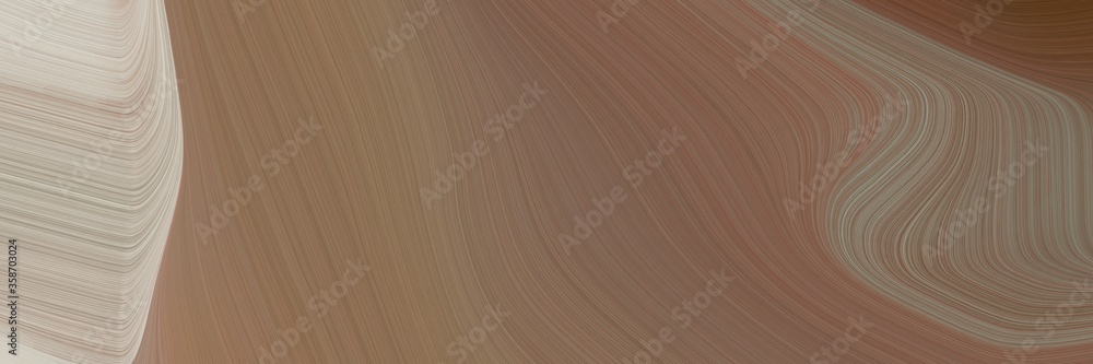 Poster abstract surreal header design with pastel brown, silver and old mauve colors. fluid curved lines with dynamic flowing waves and curves for poster or canvas