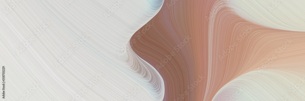 Poster abstract colorful banner with light gray, pastel brown and rosy brown colors. fluid curved lines with dynamic flowing waves and curves for poster or canvas
