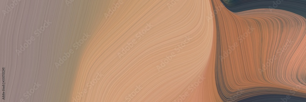 Leinwandbilder abstract decorative header with rosy brown, dark slate gray and pastel brown colors. fluid curved li
