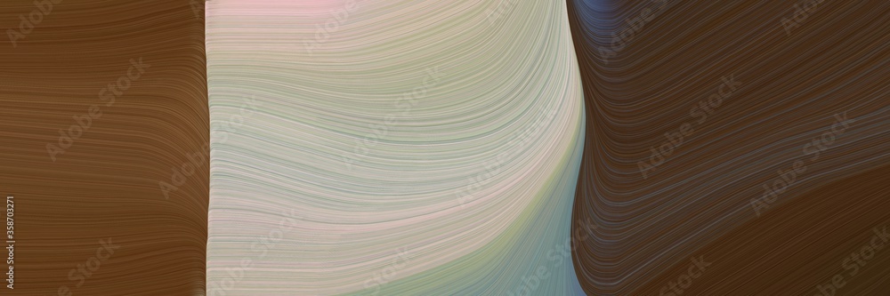 Fototapete abstract moving horizontal header with old mauve, dark gray and silver colors. fluid curved lines wi