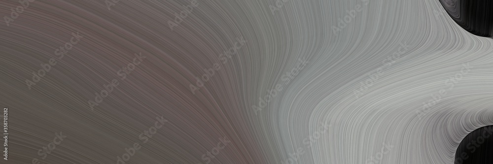 Aufkleber abstract decorative header design with dim gray, dark gray and black colors. fluid curved flowing wa