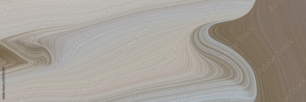 Poster abstract surreal banner design with dark gray, pastel brown and gray gray colors. fluid curved flowi