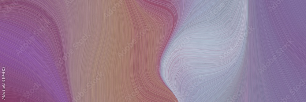 Poster abstract flowing horizontal banner with antique fuchsia, pastel blue and pastel purple colors. fluid
