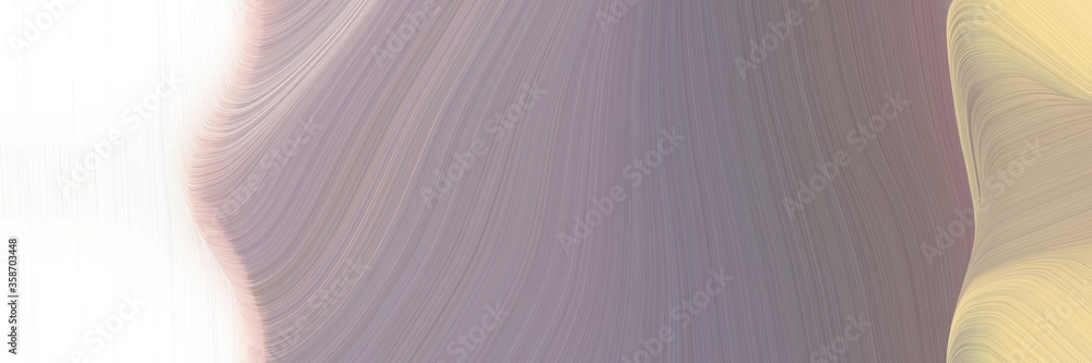 Poster abstract dynamic designed horizontal header with gray gray, bisque and tan colors. fluid curved flowing waves and curves for poster or canvas
