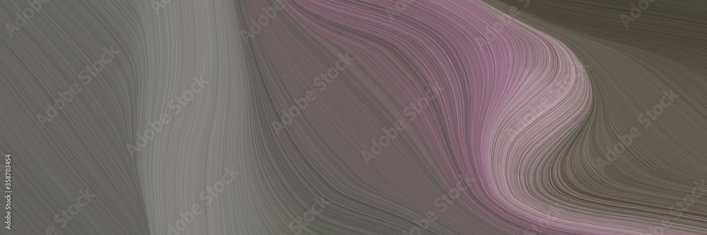Poster abstract decorative banner design with dim gray, rosy brown and dark slate gray colors. fluid curved lines with dynamic flowing waves and curves for poster or canvas