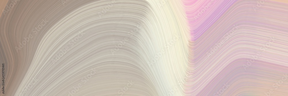 Poster abstract artistic header design with silver, gray gray and antique white colors. fluid curved lines 