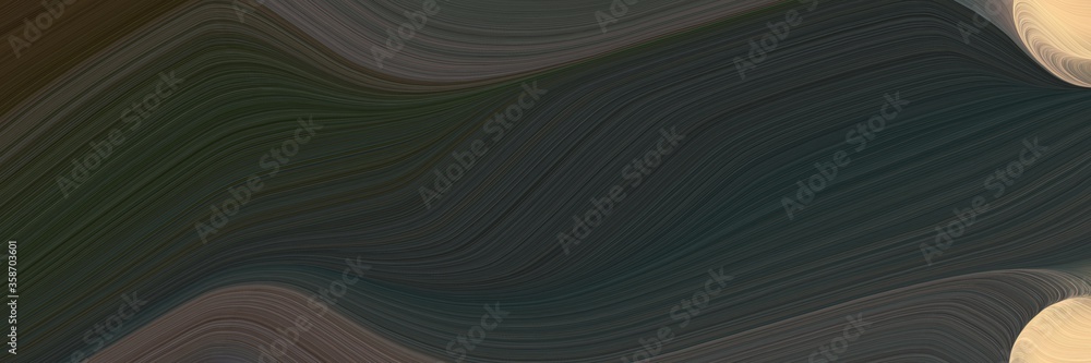 Fototapete abstract dynamic header design with very dark blue, burly wood and dim gray colors. fluid curved flowing waves and curves for poster or canvas