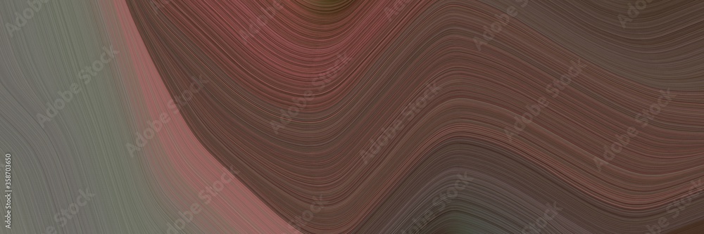Poster abstract moving banner design with old mauve, dim gray and pastel brown colors. fluid curved lines w