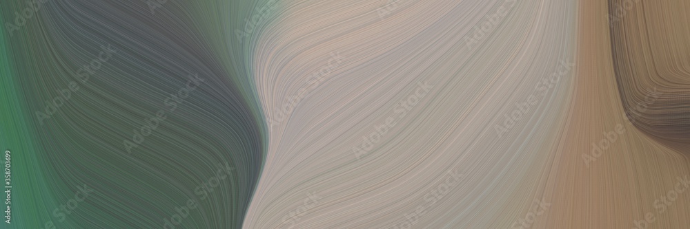 Aufkleber abstract surreal designed horizontal header with rosy brown, dark slate gray and dark gray colors. fluid curved lines with dynamic flowing waves and curves for poster or canvas
