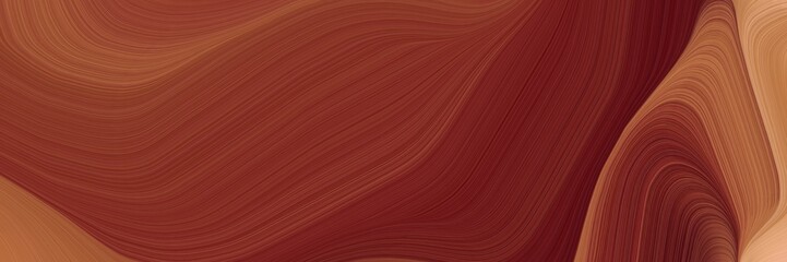 abstract moving banner with saddle brown, peru and sienna colors. fluid curved flowing waves and curves for poster or canvas