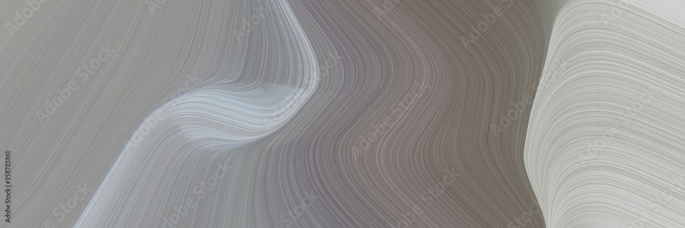 Poster abstract colorful horizontal banner with gray gray, pastel gray and silver colors. fluid curved line