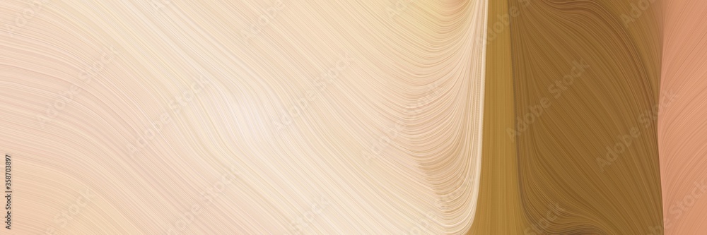 Poster abstract artistic header design with sienna, wheat and dark salmon colors. fluid curved flowing wave