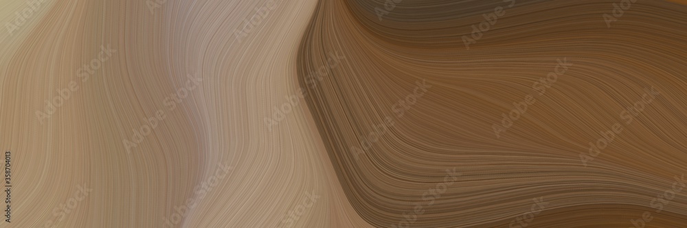 Fototapete abstract colorful horizontal header with pastel brown, brown and rosy brown colors. fluid curved lin