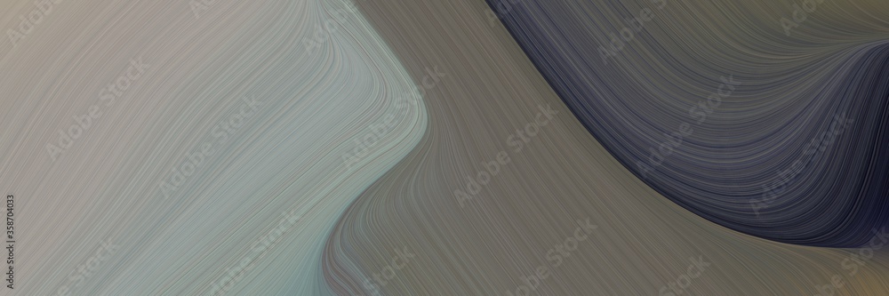 Poster abstract flowing header with dim gray, very dark blue and dark gray colors. fluid curved lines with dynamic flowing waves and curves for poster or canvas
