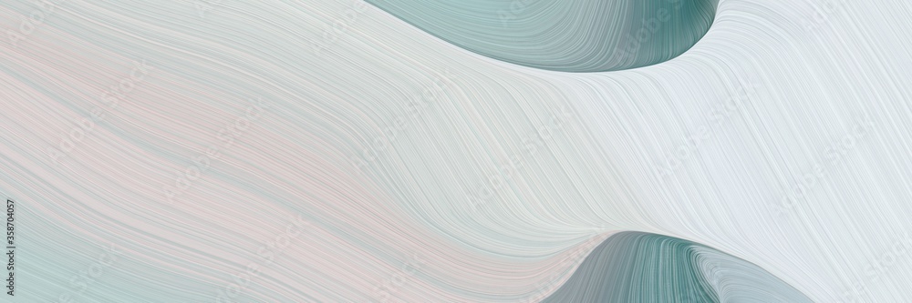 Poster abstract surreal horizontal banner with light gray, slate gray and dark gray colors. fluid curved fl