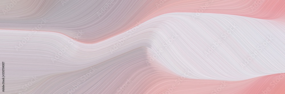 Poster abstract artistic designed horizontal header with silver, lavender and rosy brown colors. fluid curved lines with dynamic flowing waves and curves for poster or canvas