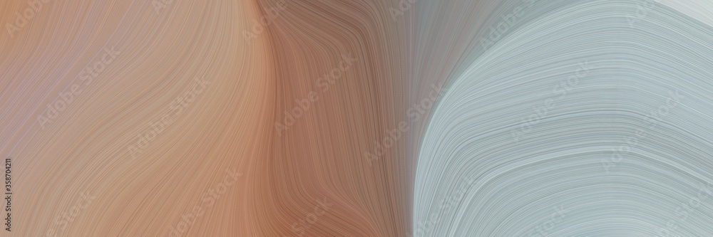Aufkleber abstract flowing header design with rosy brown, pastel blue and dark gray colors. fluid curved lines with dynamic flowing waves and curves for poster or canvas