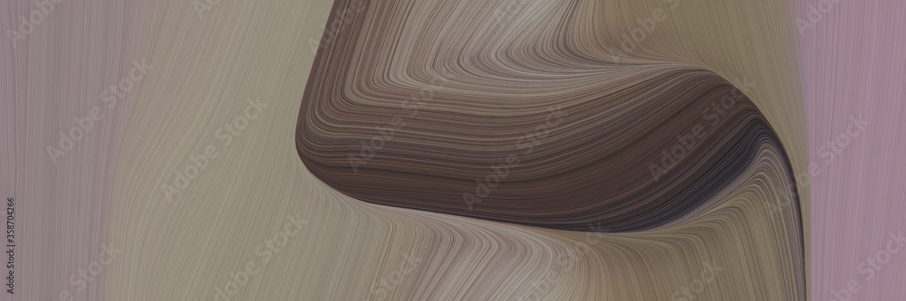 Poster abstract decorative designed horizontal header with gray gray, very dark violet and old mauve colors. fluid curved flowing waves and curves for poster or canvas