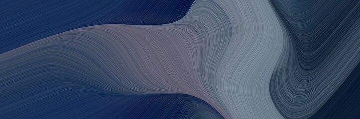 abstract dynamic horizontal header with dark slate gray, very dark blue and slate gray colors. fluid curved lines with dynamic flowing waves and curves for poster or canvas