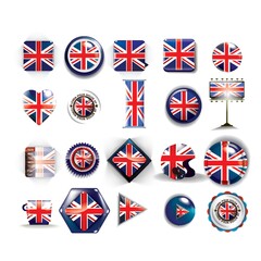 collection of united kingdom flag icons