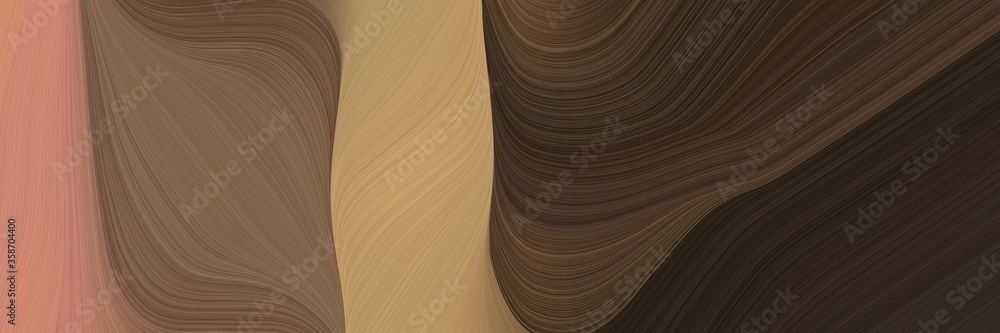 Poster abstract modern horizontal header with old mauve, very dark green and rosy brown colors. fluid curve