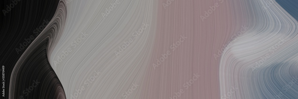 Poster abstract moving banner with gray gray, very dark pink and dim gray colors. fluid curved flowing wave