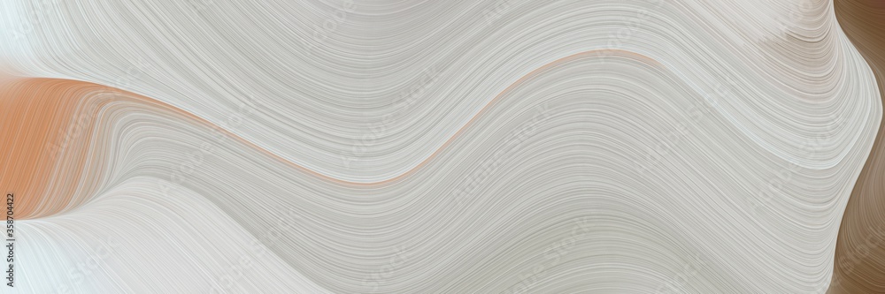 Aufkleber abstract moving horizontal banner with silver, pastel gray and pastel brown colors. fluid curved lin