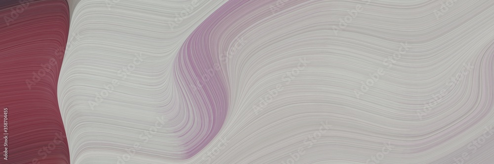 Fototapete abstract modern designed horizontal banner with ash gray, old mauve and gray gray colors. fluid curved lines with dynamic flowing waves and curves for poster or canvas