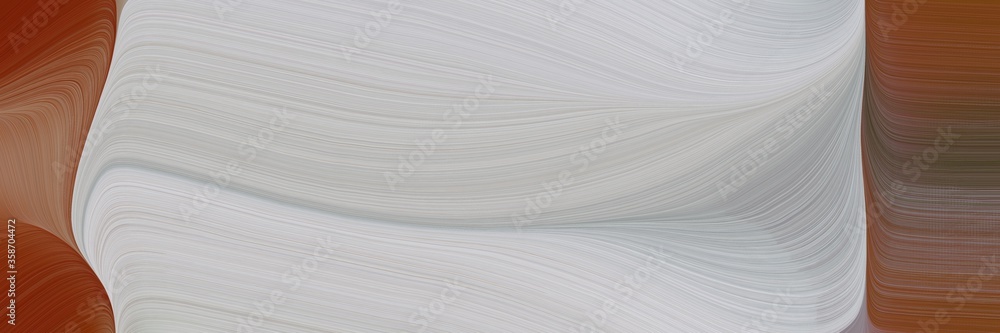 Poster abstract colorful horizontal header with silver, brown and pastel brown colors. fluid curved flowing