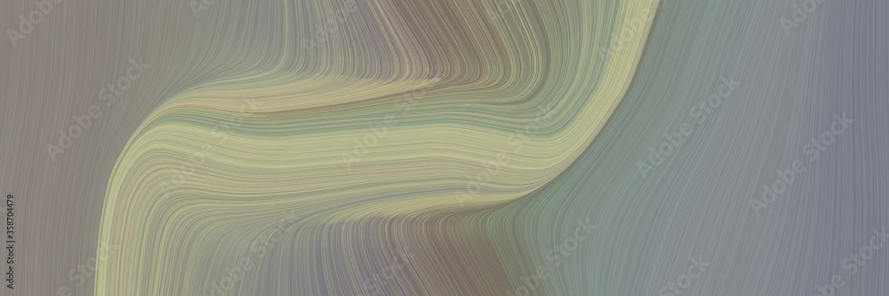 Poster abstract dynamic horizontal banner with gray gray, tan and dark gray colors. fluid curved flowing wa