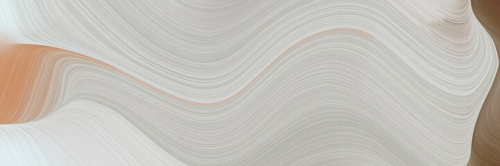 abstract moving horizontal banner with silver, pastel gray and pastel brown colors. fluid curved lines with dynamic flowing waves and curves for poster or canvas