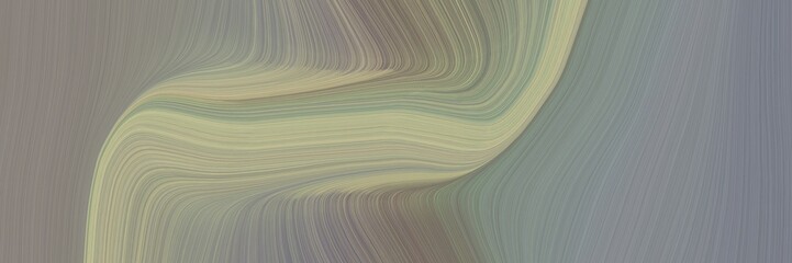 abstract dynamic horizontal banner with gray gray, tan and dark gray colors. fluid curved flowing waves and curves for poster or canvas